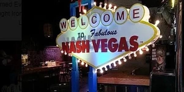 Welcome to Fabulous Nash Vegas casino night entrance sign